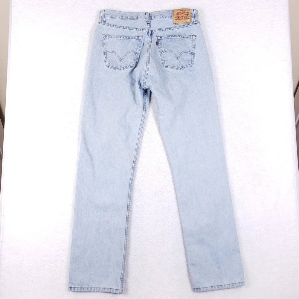 Levi's 511 Mens 36x34 Regular Fit Light Wash Jeans Cotton Vintage Argentina